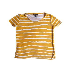 Simply Vera Wang Modern Tee Orange Striped Top Womens XS T-shirt